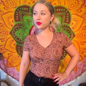 Mauve/pink/cream paisley floral shirt